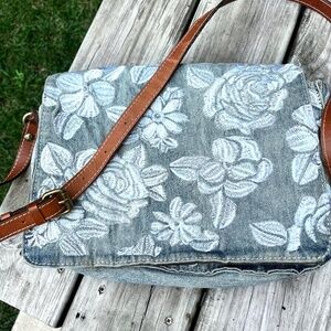 Patricia Nash Spanish Villa Mondovi Embroidered Denim Crossbody